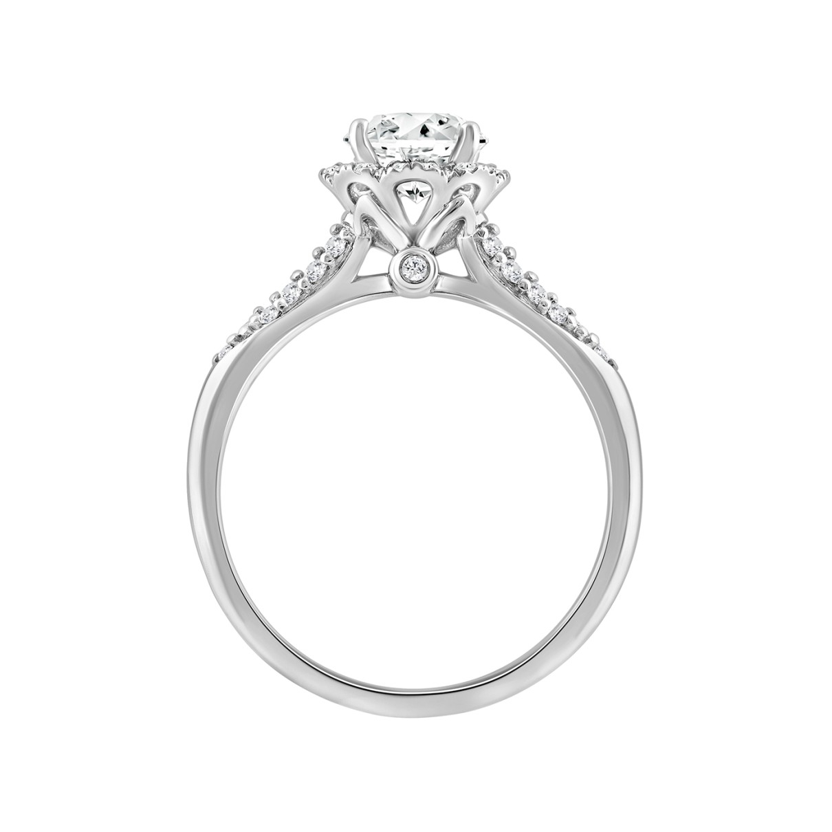 LADIES RING 1 1/4CT ROUND DIAMOND 14K WHITE GOLD