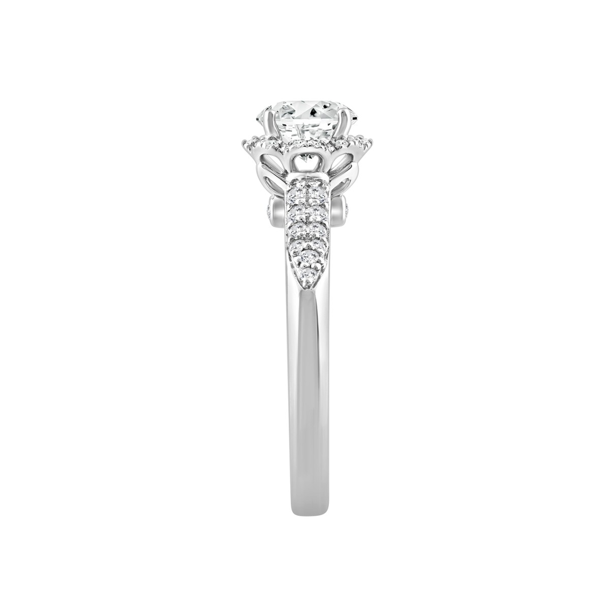 LADIES RING 1 1/4CT ROUND DIAMOND 14K WHITE GOLD