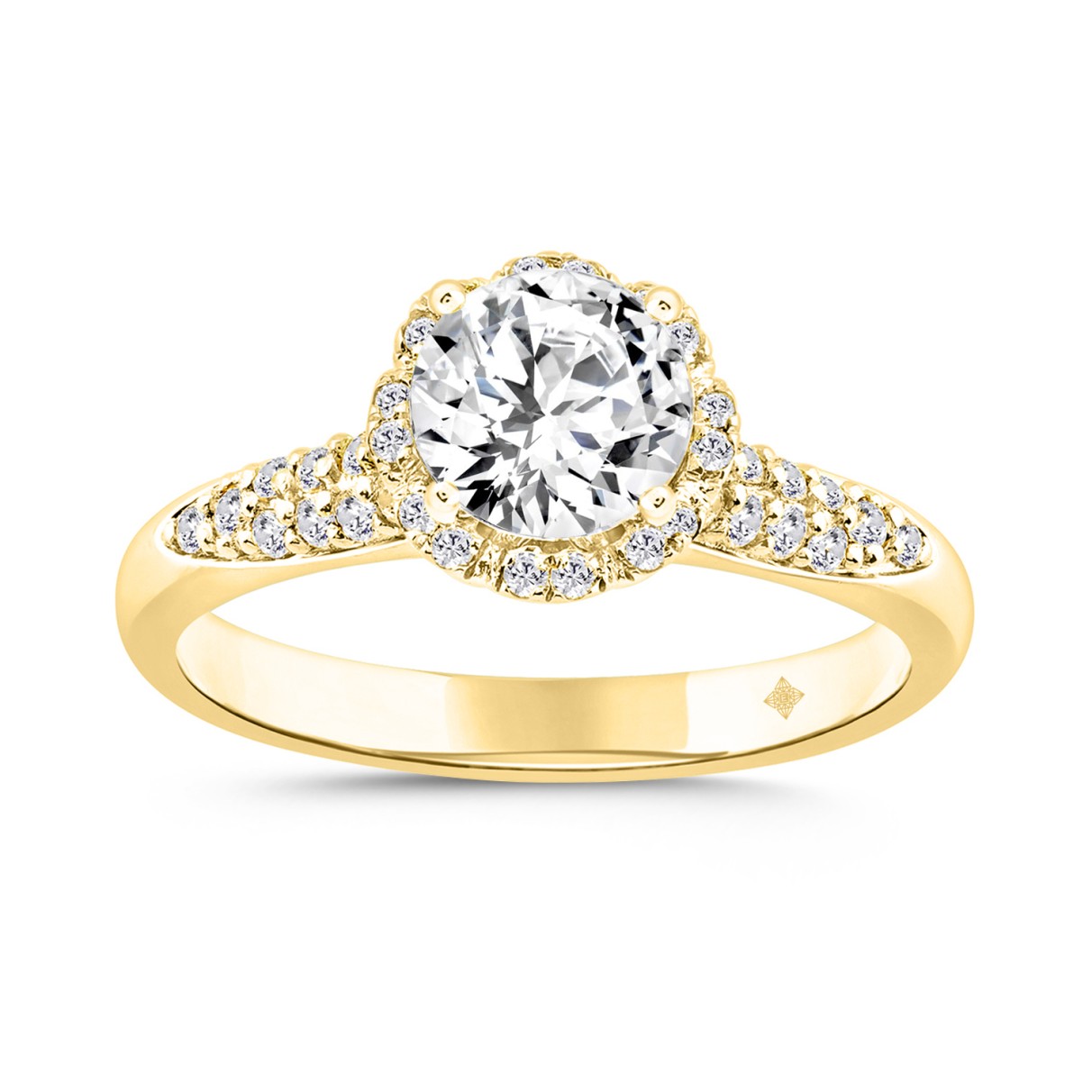 LADIES RING 1 1/4CT ROUND DIAMOND 14K YELLOW GOLD...