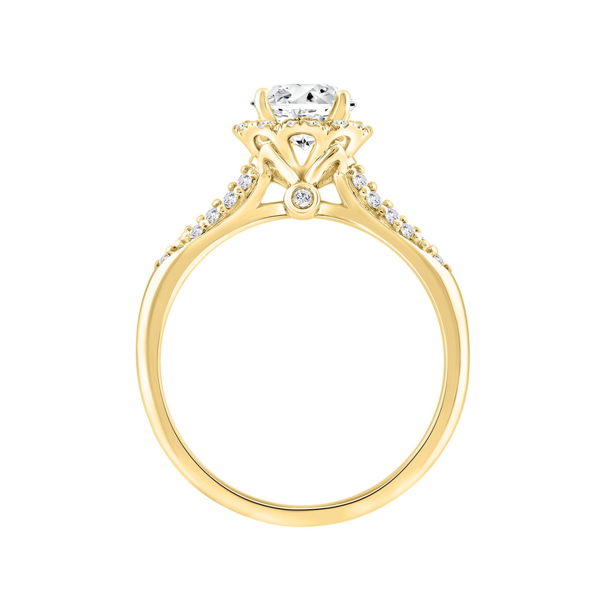 LADIES RING 1 1/4CT ROUND DIAMOND 14K YELLOW GOLD