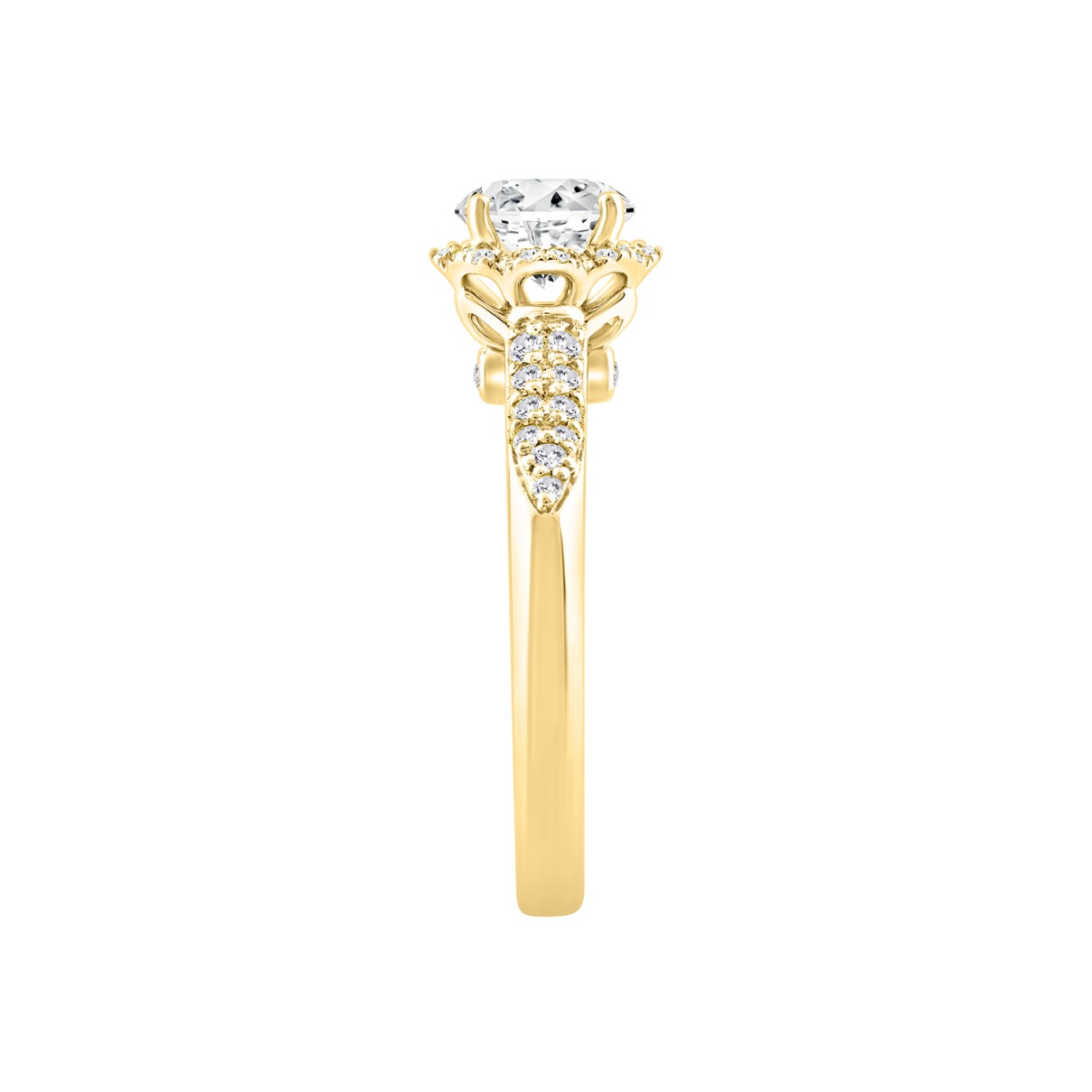 LADIES RING 1 1/4CT ROUND DIAMOND 14K YELLOW GOLD