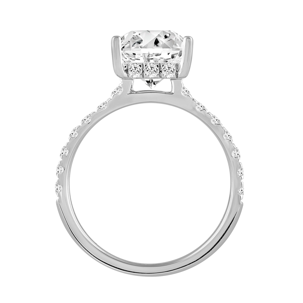 LADIES RING 2 1/2CT ROUND/PRINCESS DIAMOND 14K WHITE GOLD (CENTER STONE PRINCESS DIAMOND 2CT )