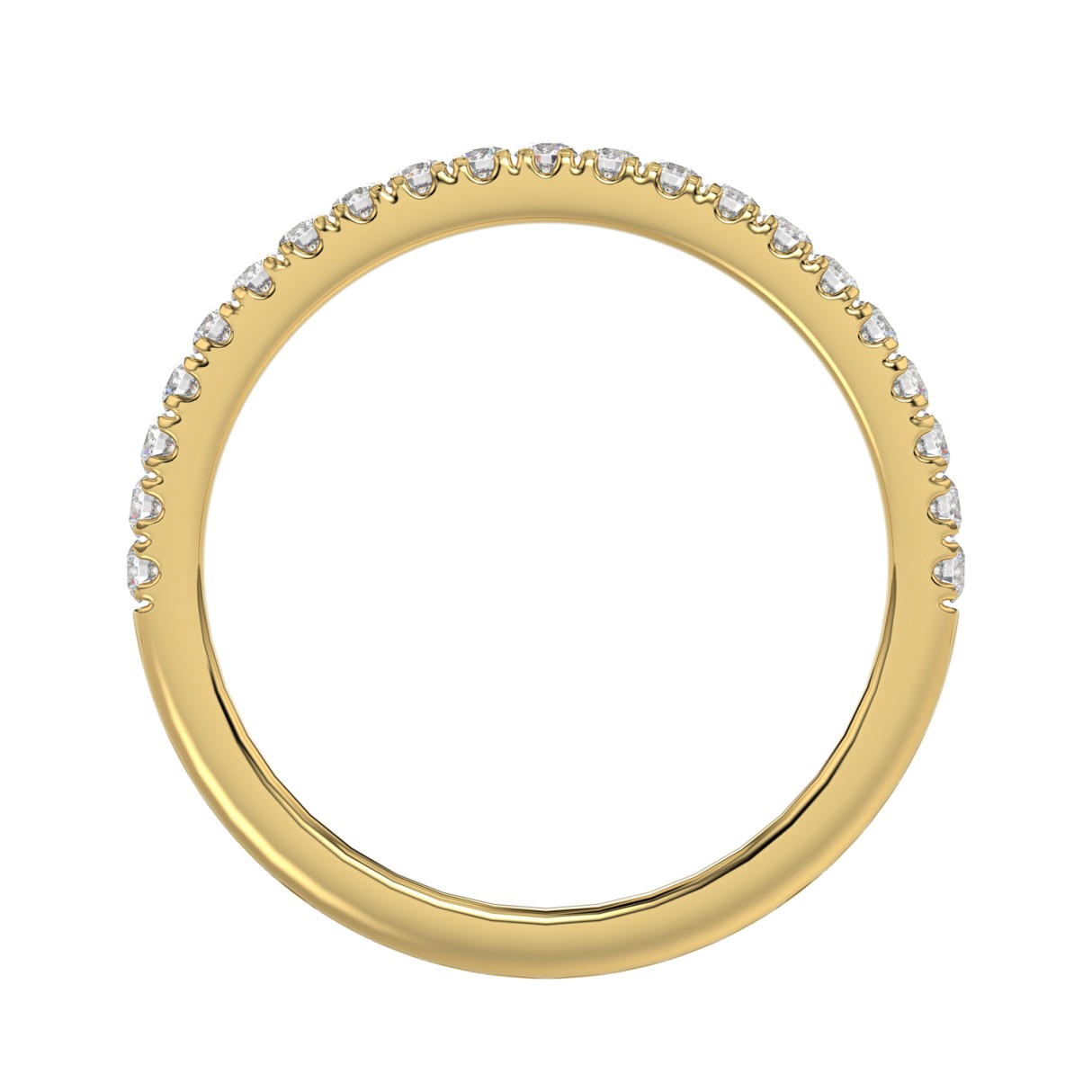 14K YELLOW GOLD 1/4CT ROUND DIAMOND LADIES BAND 