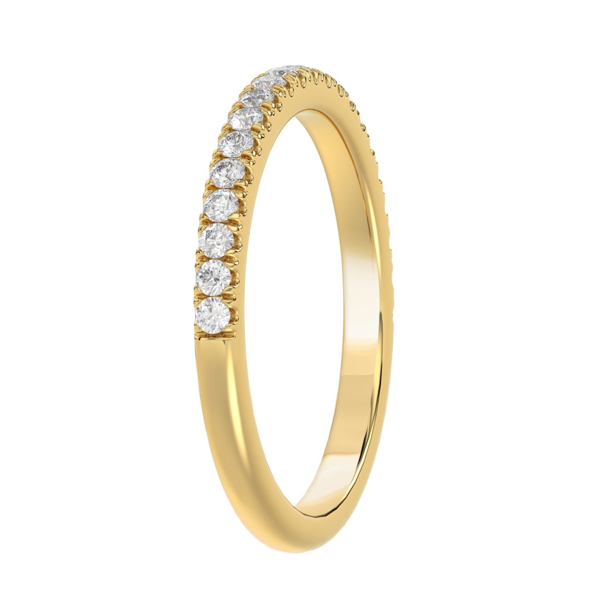 14K YELLOW GOLD 1/4CT ROUND DIAMOND LADIES BAND 