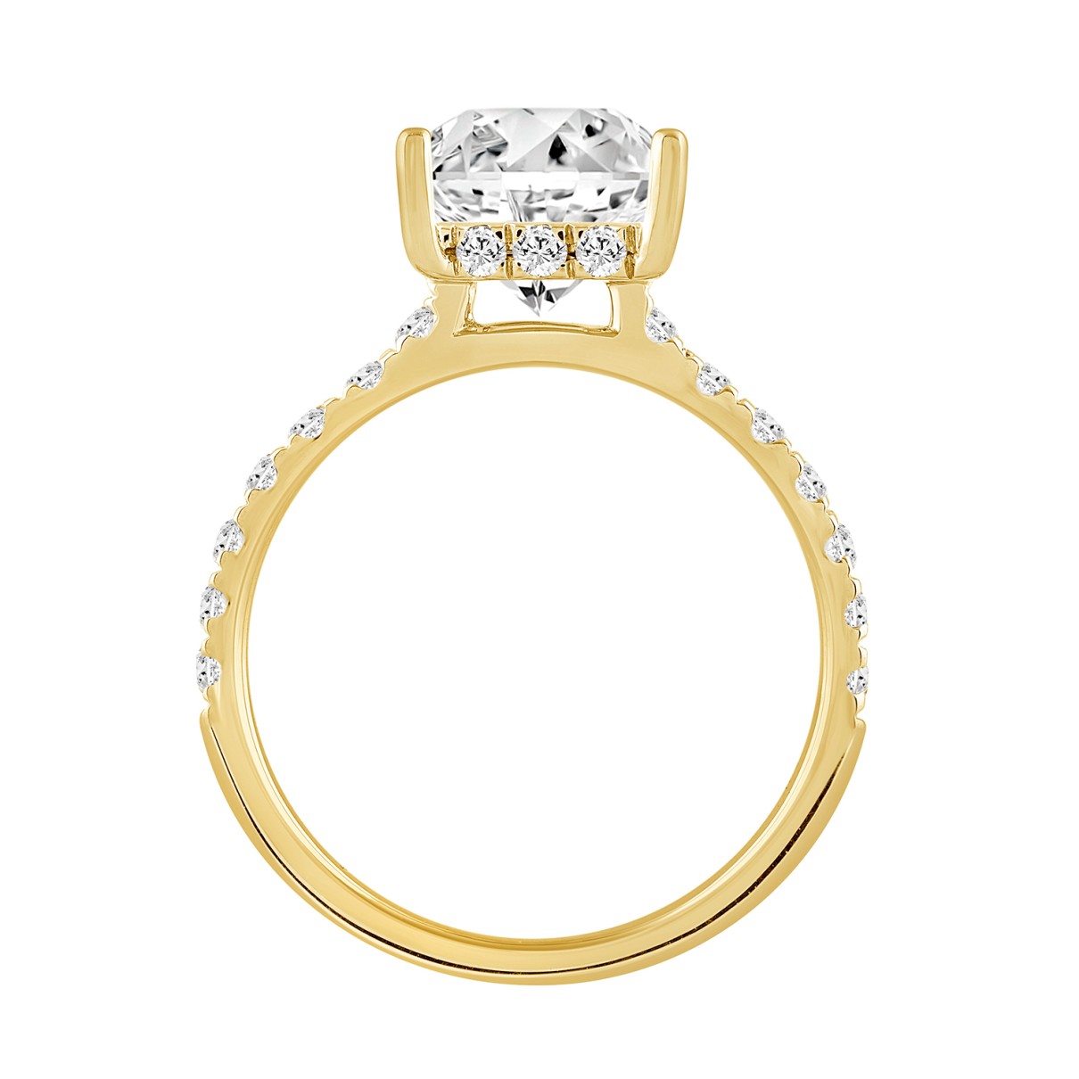 LADIES RING 2 1/2CT ROUND/PRINCESS DIAMOND 14K YELLOW GOLD (CENTER STONE PRINCESS DIAMOND 2CT )