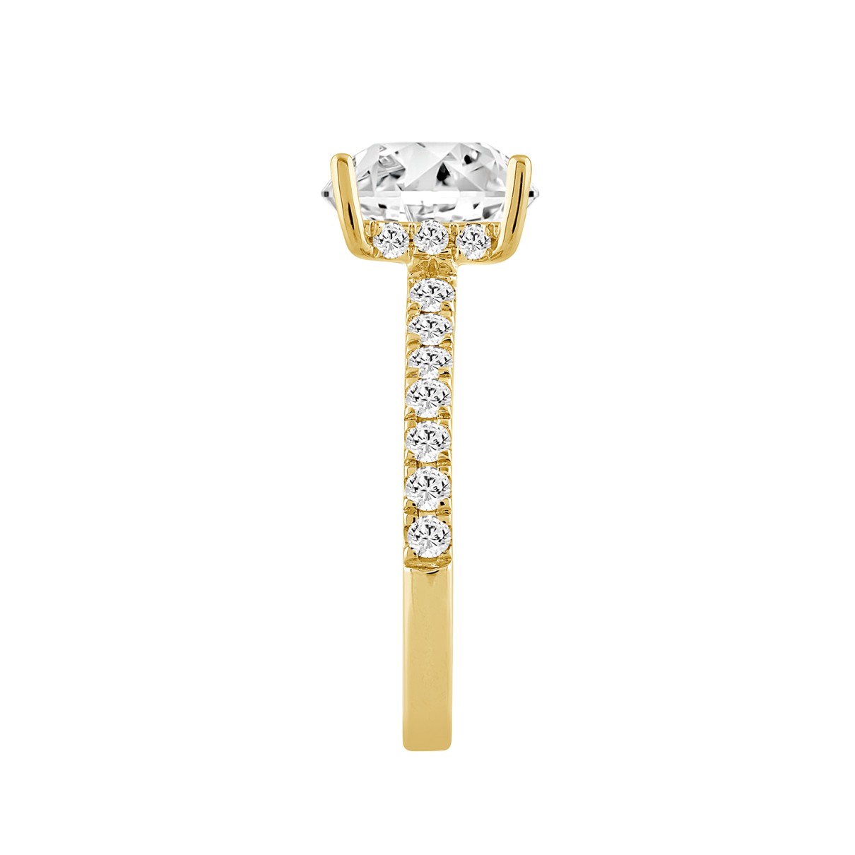 LADIES RING 2 1/2CT ROUND/PRINCESS DIAMOND 14K YELLOW GOLD (CENTER STONE PRINCESS DIAMOND 2CT )