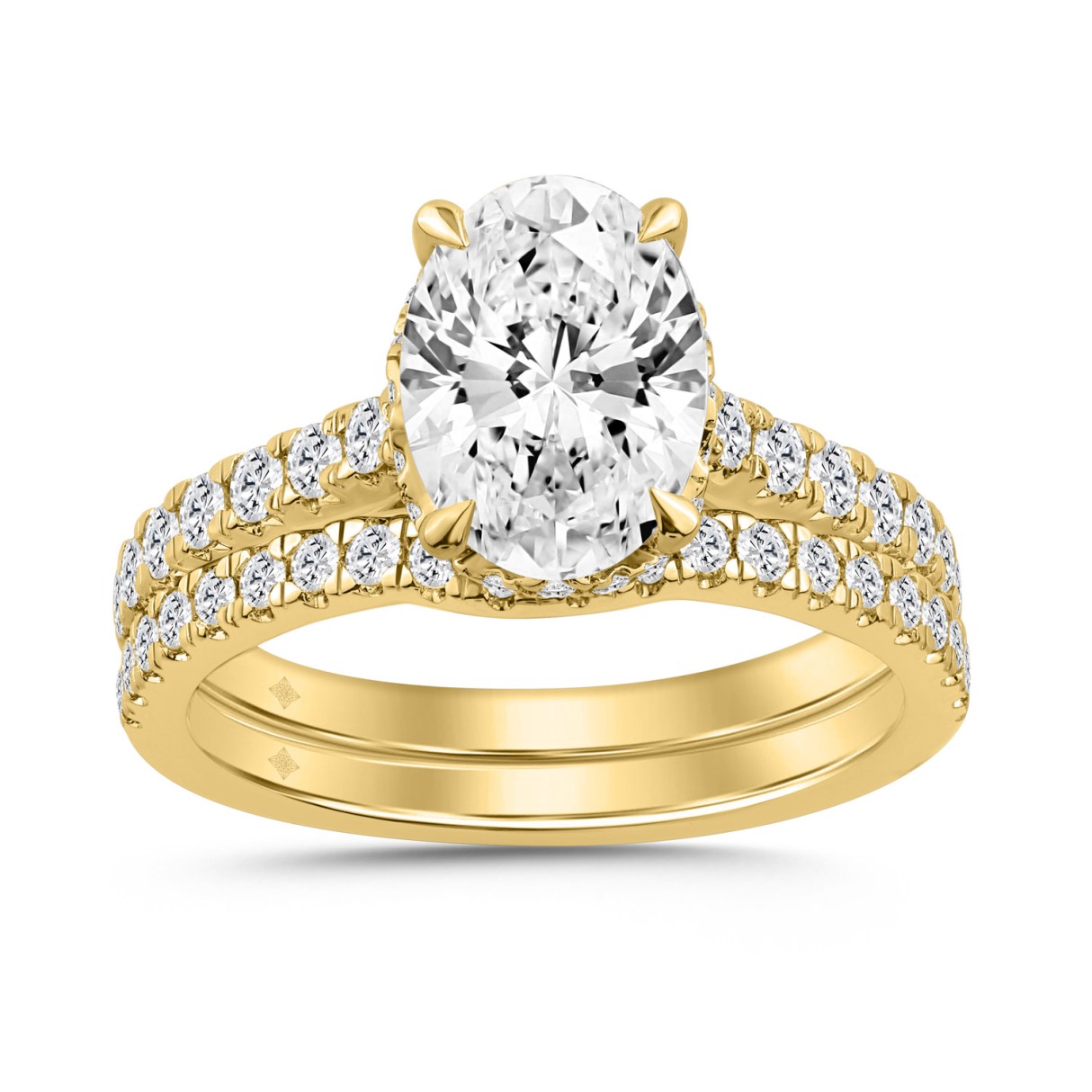 14K YELLOW GOLD 2 1/2CT ROUND/OVAL DIAMOND LADIES ...