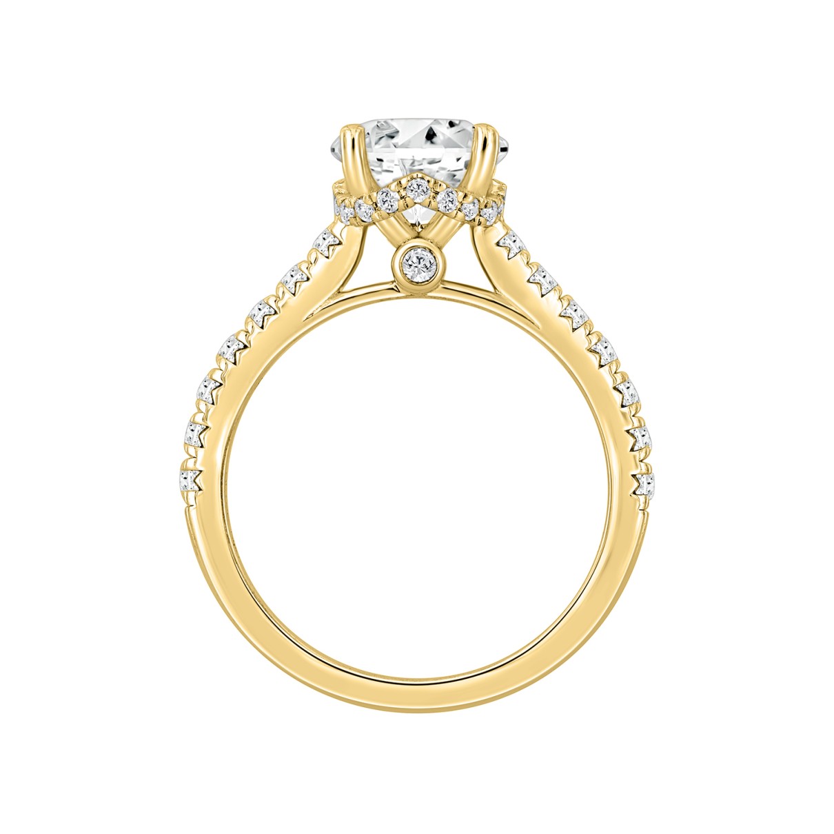 LADIES RING 2 1/2CT ROUND/OVAL DIAMOND 14K YELLOW GOLD (CENTER STONE OVAL DIAMOND 2CT )