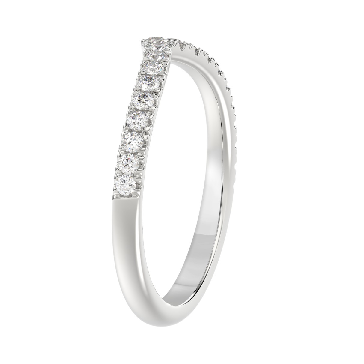 14K WHITE GOLD 1/4CT ROUND DIAMOND LADIES BAND 