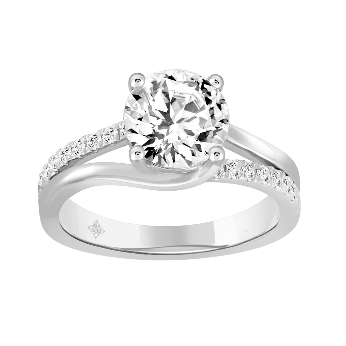 14K WHITE GOLD 2 1/4CT ROUND DIAMOND LADIES RING (...