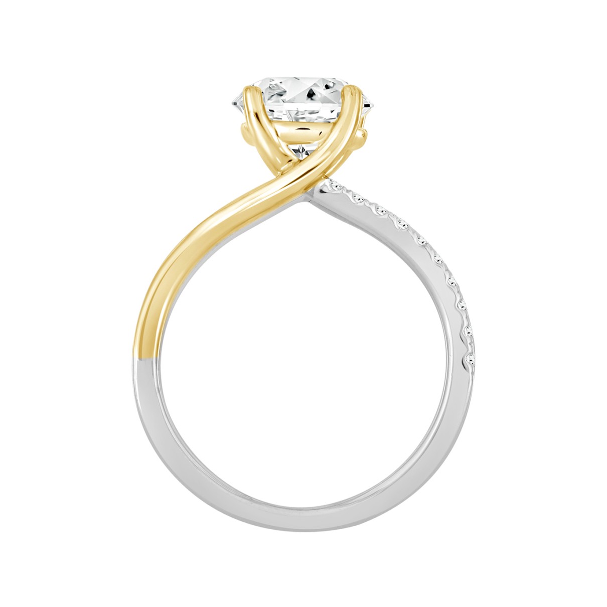 LADIES RING 2 1/4CT ROUND DIAMOND 14K WHITE/YELLOW GOLD (CENTER STONE ROUND DIAMOND 2CT )