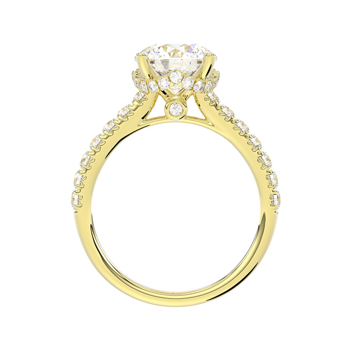 LADIES RING 2 1/2CT ROUND DIAMOND 14K YELLOW GOLD (CENTER STONE ROUND DIAMOND 2CT )