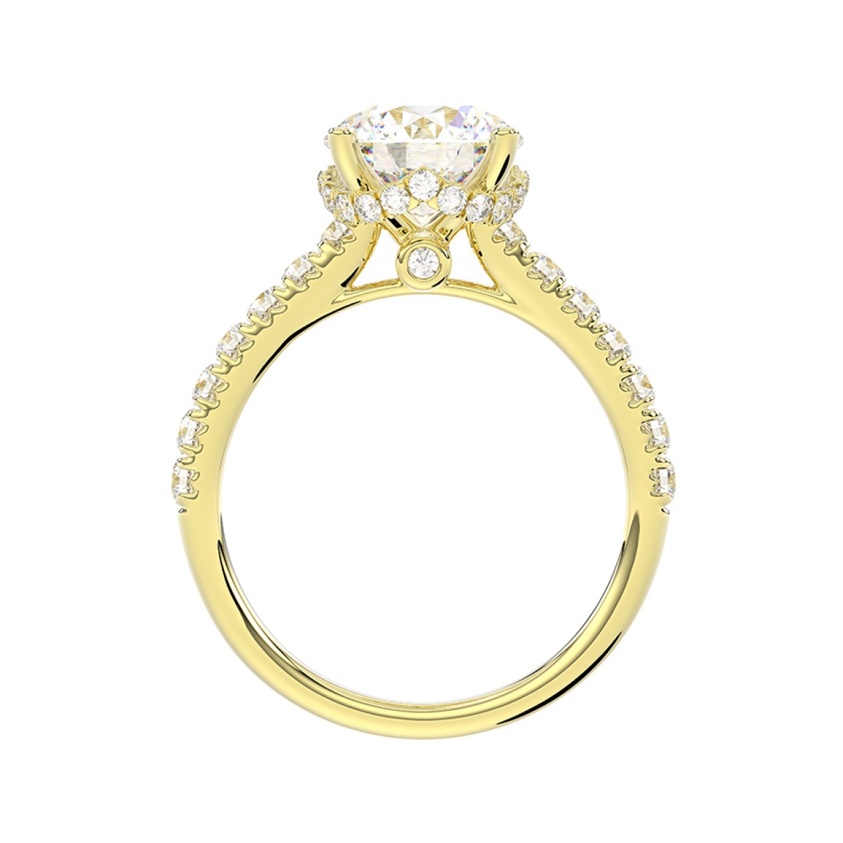 LADIES RING 2 1/2CT ROUND DIAMOND 14K YELLOW GOLD (CENTER STONE ROUND DIAMOND 2CT )