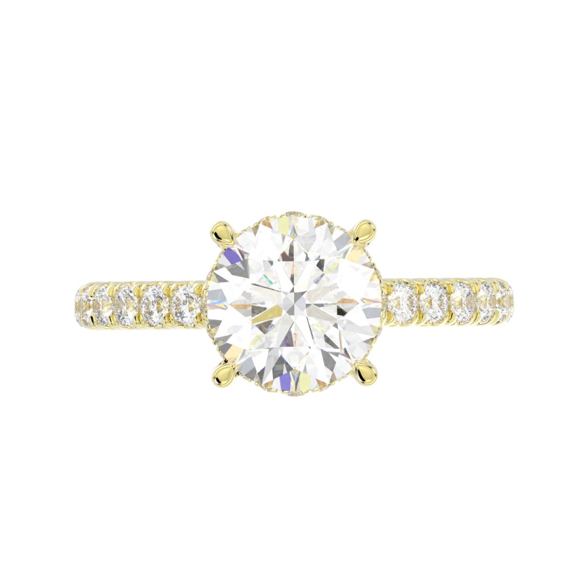 LADIES RING 2 1/2CT ROUND DIAMOND 14K YELLOW GOLD (CENTER STONE ROUND DIAMOND 2CT )