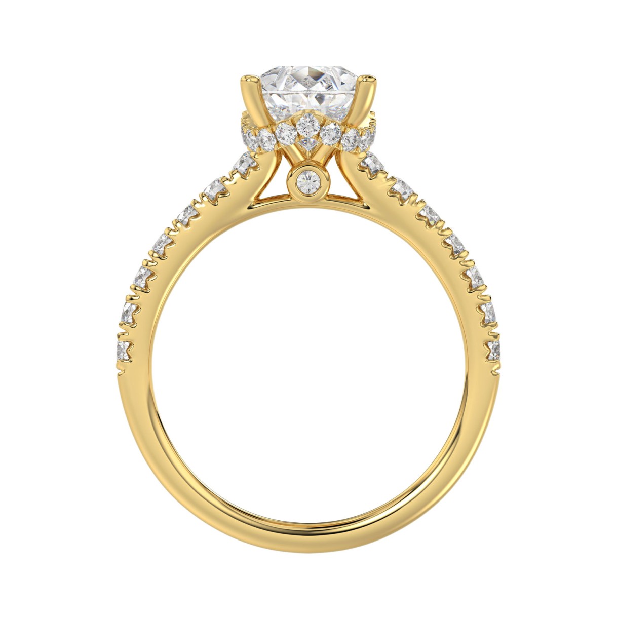 14K YELLOW GOLD 2 3/4CT ROUND/PEAR DIAMOND LADIES BRIDAL SET 