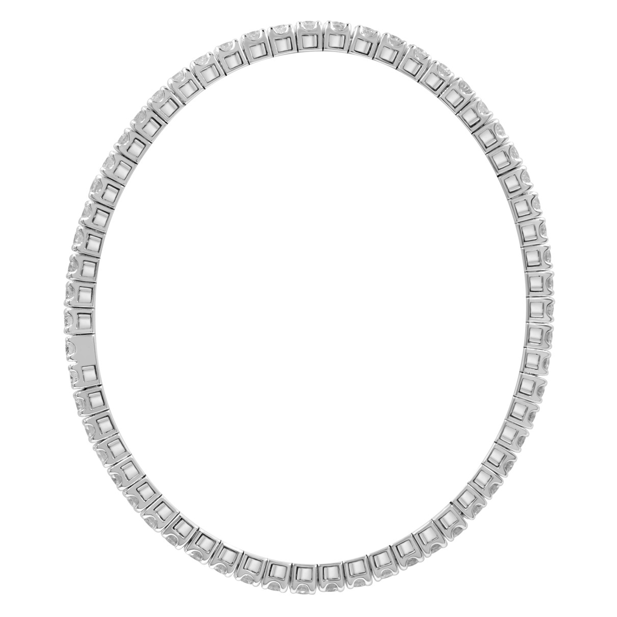 LADIES BANGLE 5CT ROUND DIAMOND 14K WHITE GOLD