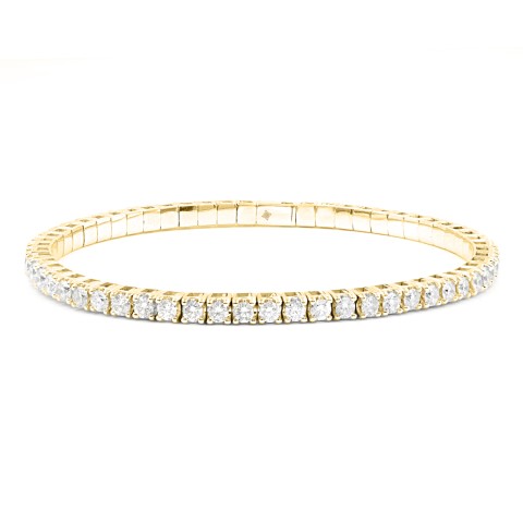 LADIES BANGLE 5CT ROUND DIAMOND 14K YELLOW GOLD