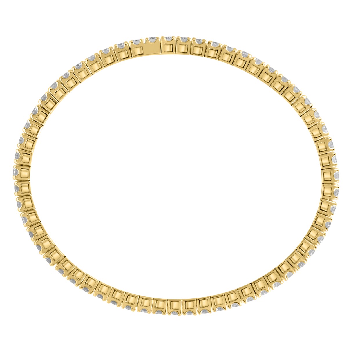 LADIES BANGLE 5CT ROUND DIAMOND 14K YELLOW GOLD