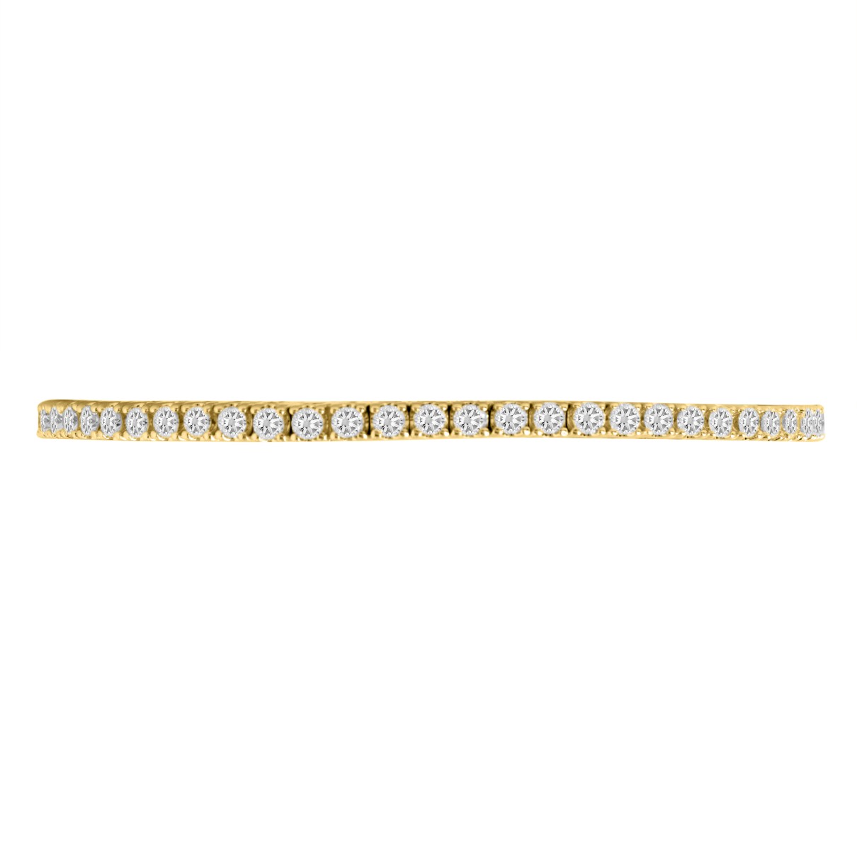 LADIES BANGLE 5CT ROUND DIAMOND 14K YELLOW GOLD