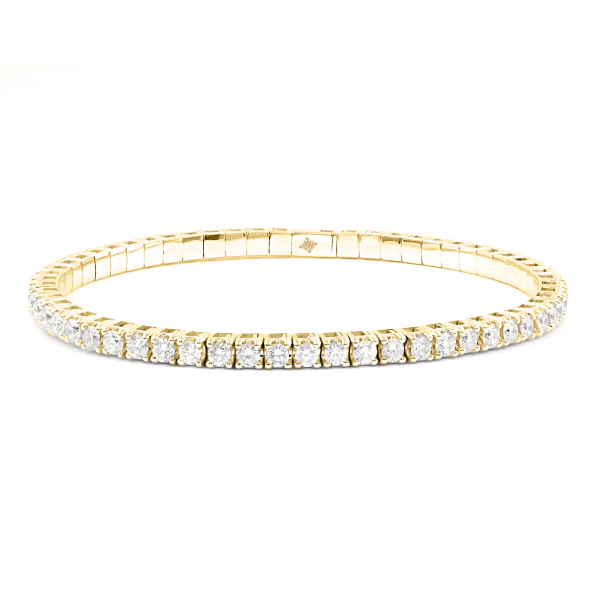 LADIES BANGLE 4CT ROUND DIAMOND 14K YELLOW GOLD
