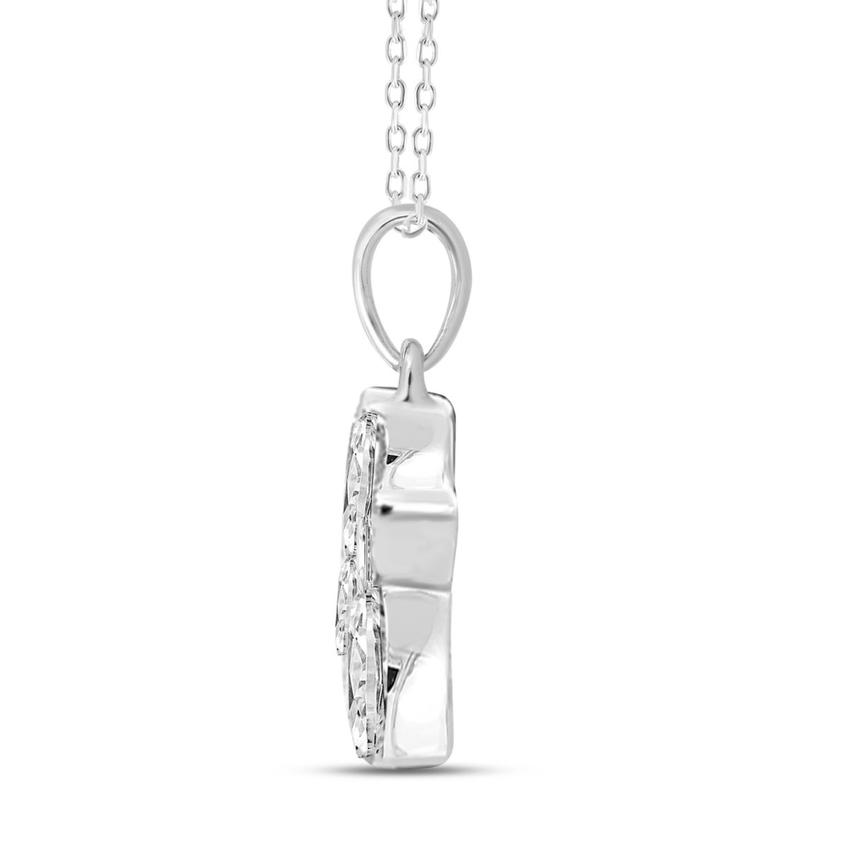 LADIES PENDANT 1/2CT MARQUISE DIAMOND 14K WHITE GOLD WITH CHAIN