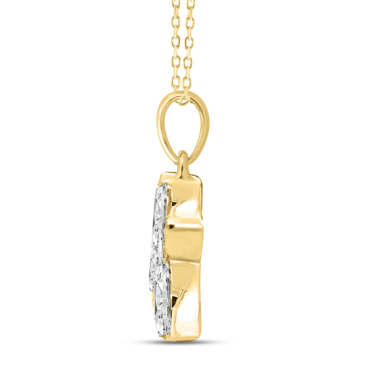 LADIES PENDANT 1/2CT MARQUISE DIAMOND 14K YELLOW GOLD WITH CHAIN