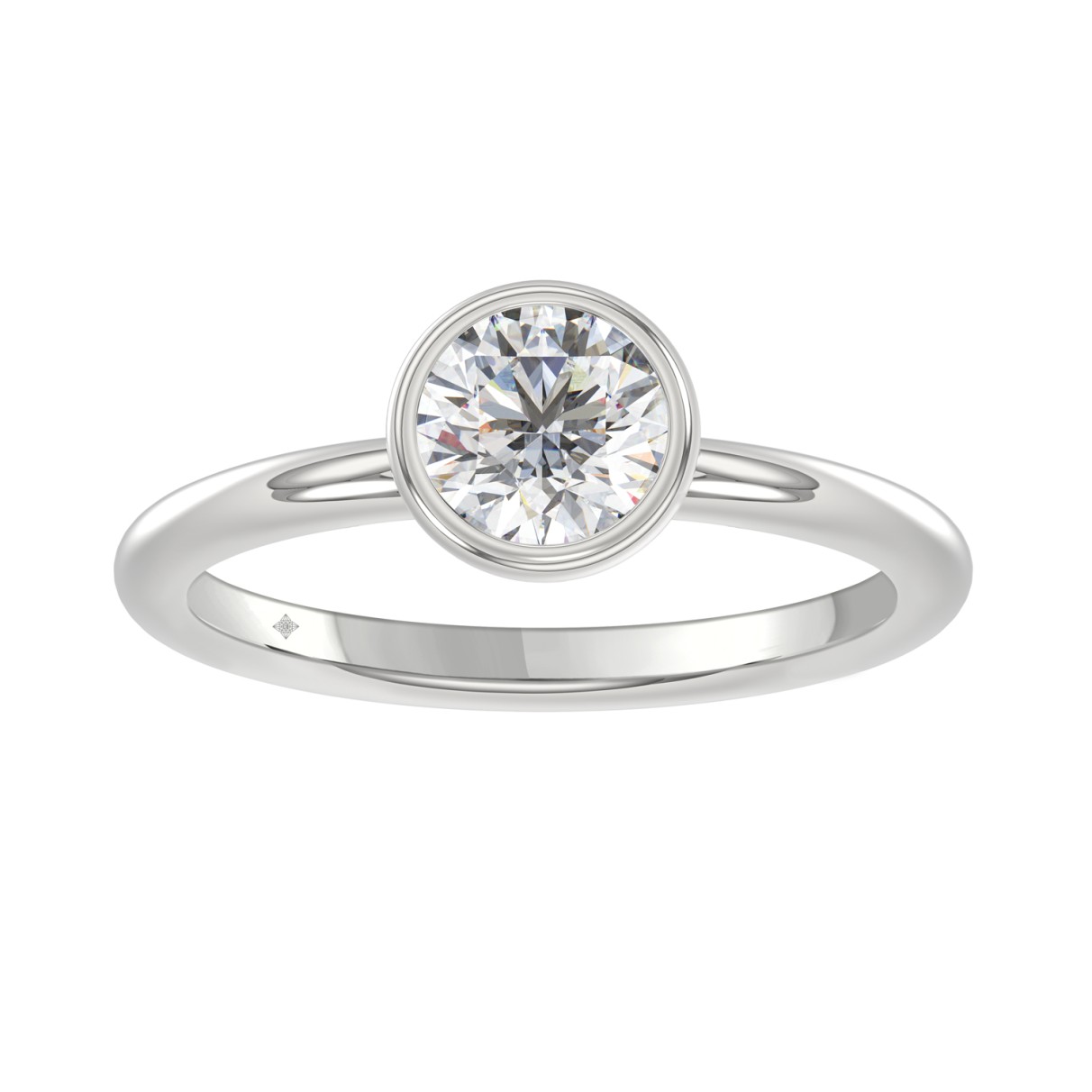 LADIES SOLITAIRE RING 1CT ROUND DIAMOND 14K WHITE ...