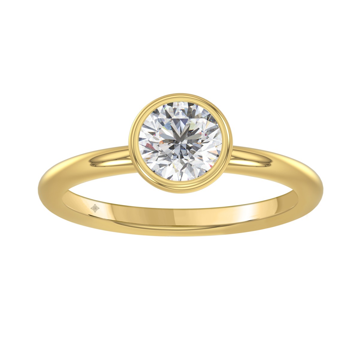 LADIES SOLITAIRE RING 1CT ROUND DIAMOND 14K YELLOW GOLD (CENTER STONE ROUND DIAMOND 1CT )