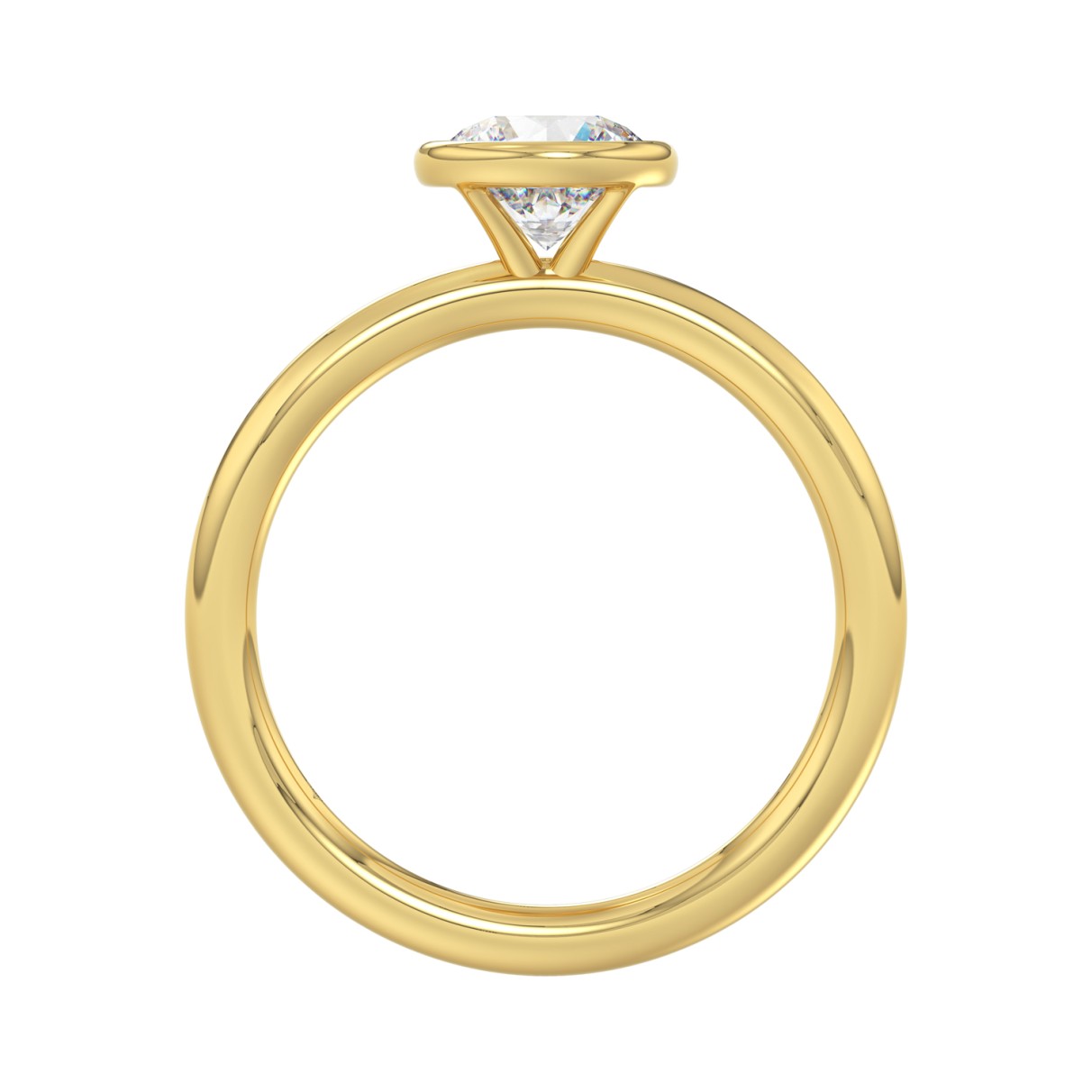 LADIES SOLITAIRE RING 1CT ROUND DIAMOND 14K YELLOW GOLD (CENTER STONE ROUND DIAMOND 1CT )