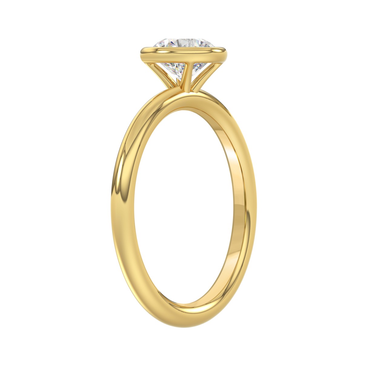 LADIES SOLITAIRE RING 1CT ROUND DIAMOND 14K YELLOW GOLD (CENTER STONE ROUND DIAMOND 1CT )