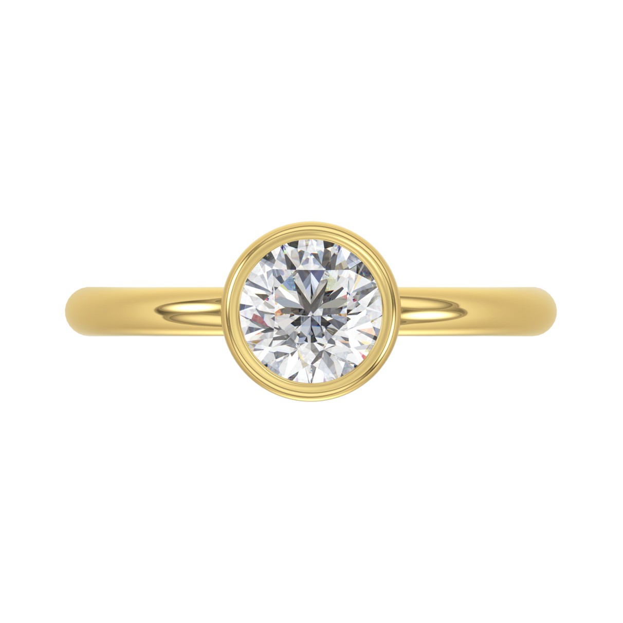 LADIES SOLITAIRE RING 1CT ROUND DIAMOND 14K YELLOW GOLD (CENTER STONE ROUND DIAMOND 1CT )