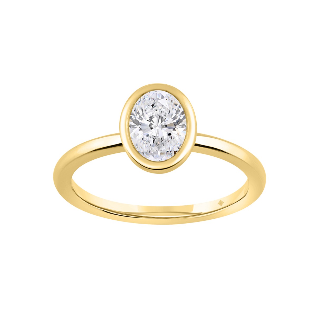 LADIES SOLITAIRE RING 1CT OVAL DIAMOND 14K YELLOW GOLD (CENTER STONE OVAL DIAMOND 1CT )