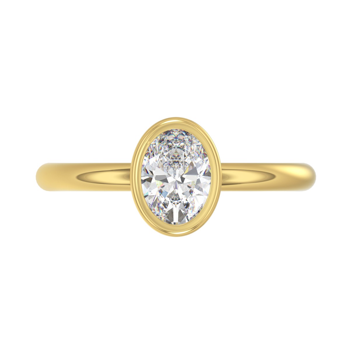 LADIES SOLITAIRE RING 1CT OVAL DIAMOND 14K YELLOW GOLD (CENTER STONE OVAL DIAMOND 1CT )