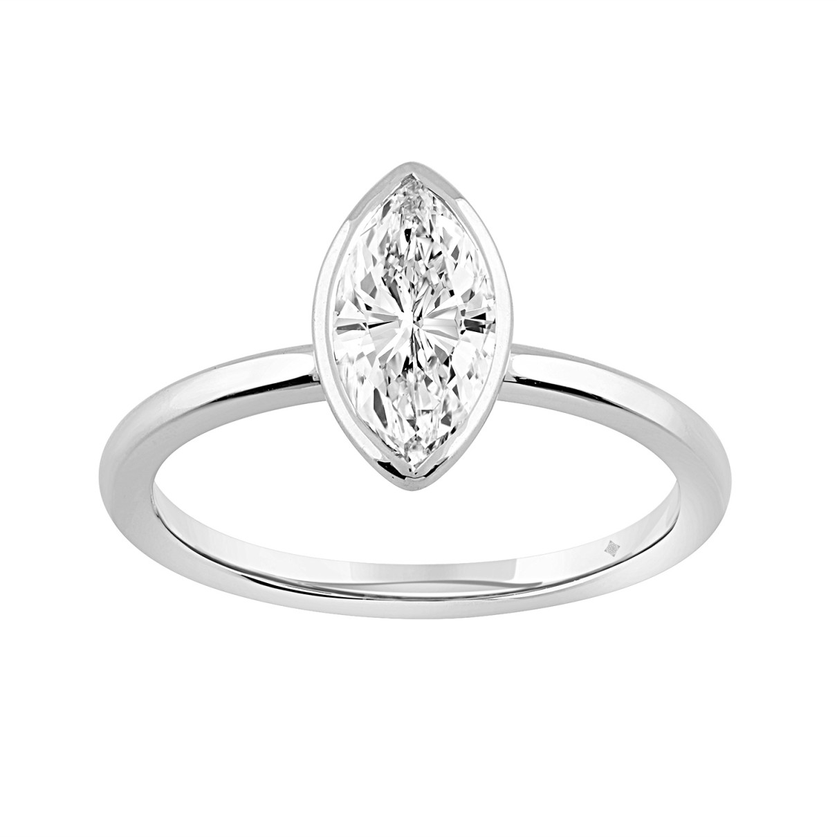 LADIES SOLITAIRE RING 1CT MARQUISE DIAMOND 14K WHITE GOLD (CENTER STONE MARQUISE DIAMOND 1CT )