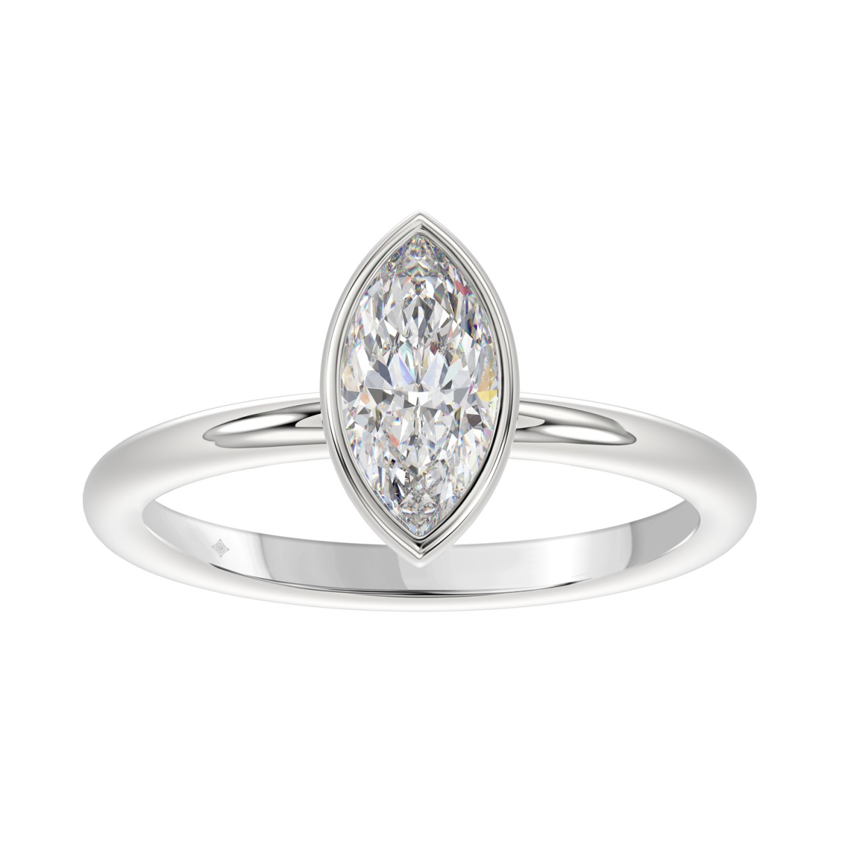 LADIES SOLITAIRE RING 1CT MARQUISE DIAMOND 14K WHI...