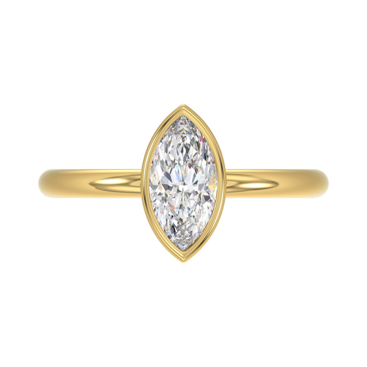 LADIES SOLITAIRE RING 1CT MARQUISE DIAMOND 14K YELLOW GOLD (CENTER STONE MARQUISE DIAMOND 1CT )