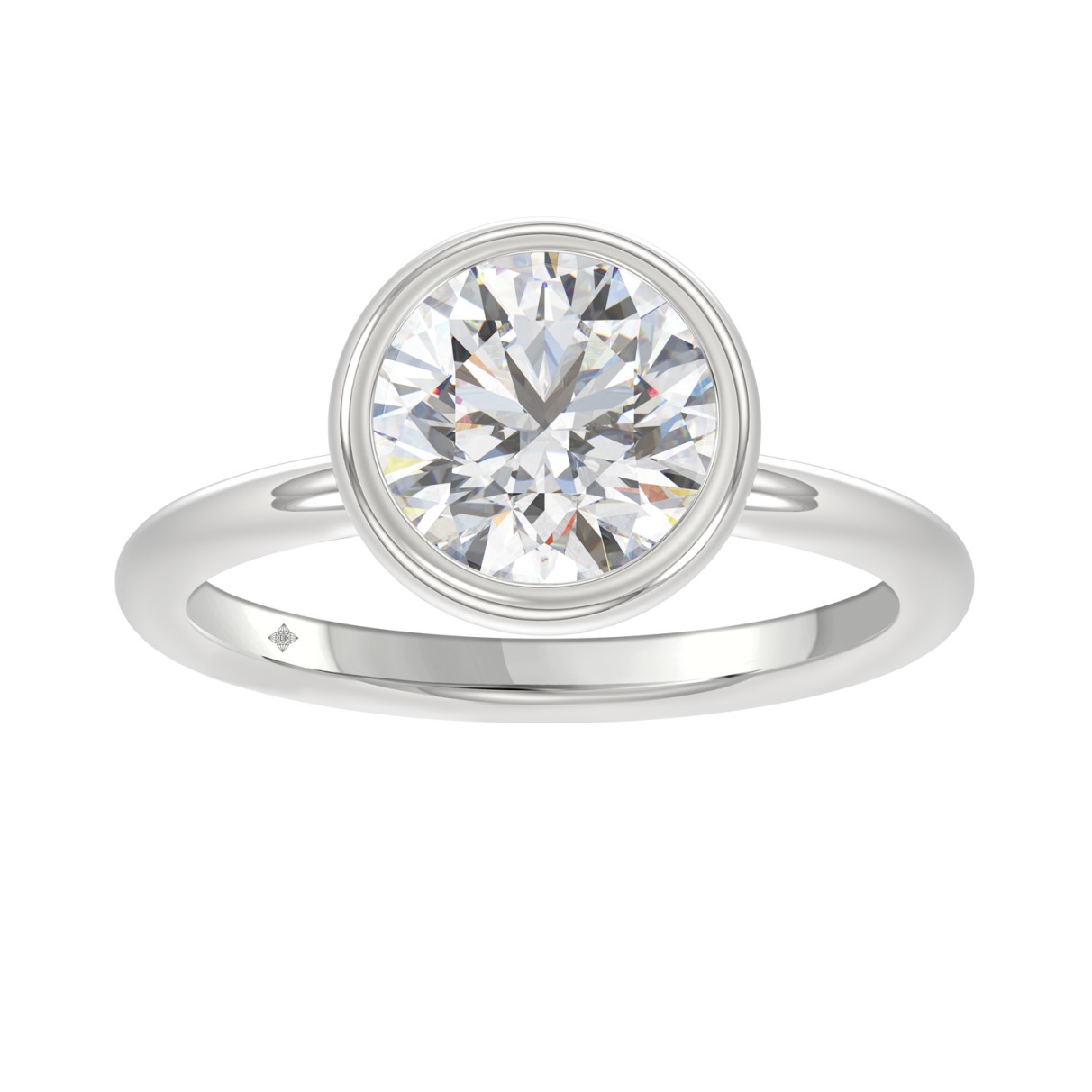 LADIES SOLITAIRE RING 3CT ROUND DIAMOND 14K WHITE ...