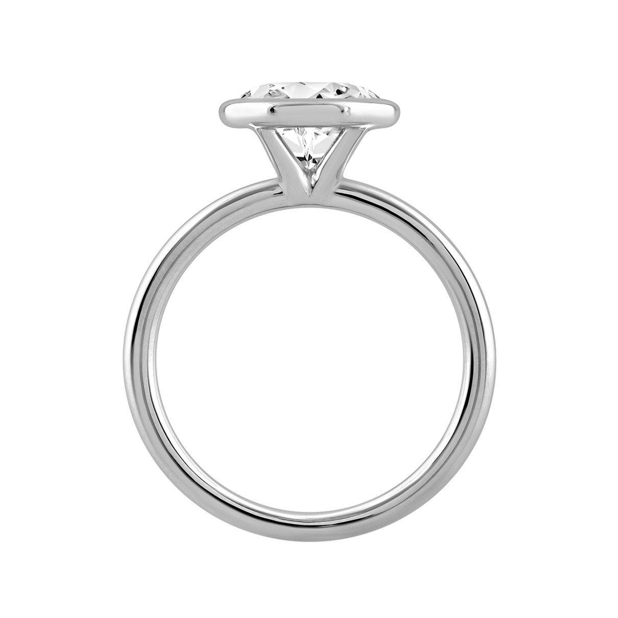 LADIES SOLITAIRE RING 3CT ROUND DIAMOND 14K WHITE GOLD (CENTER STONE ROUND DIAMOND 3CT )