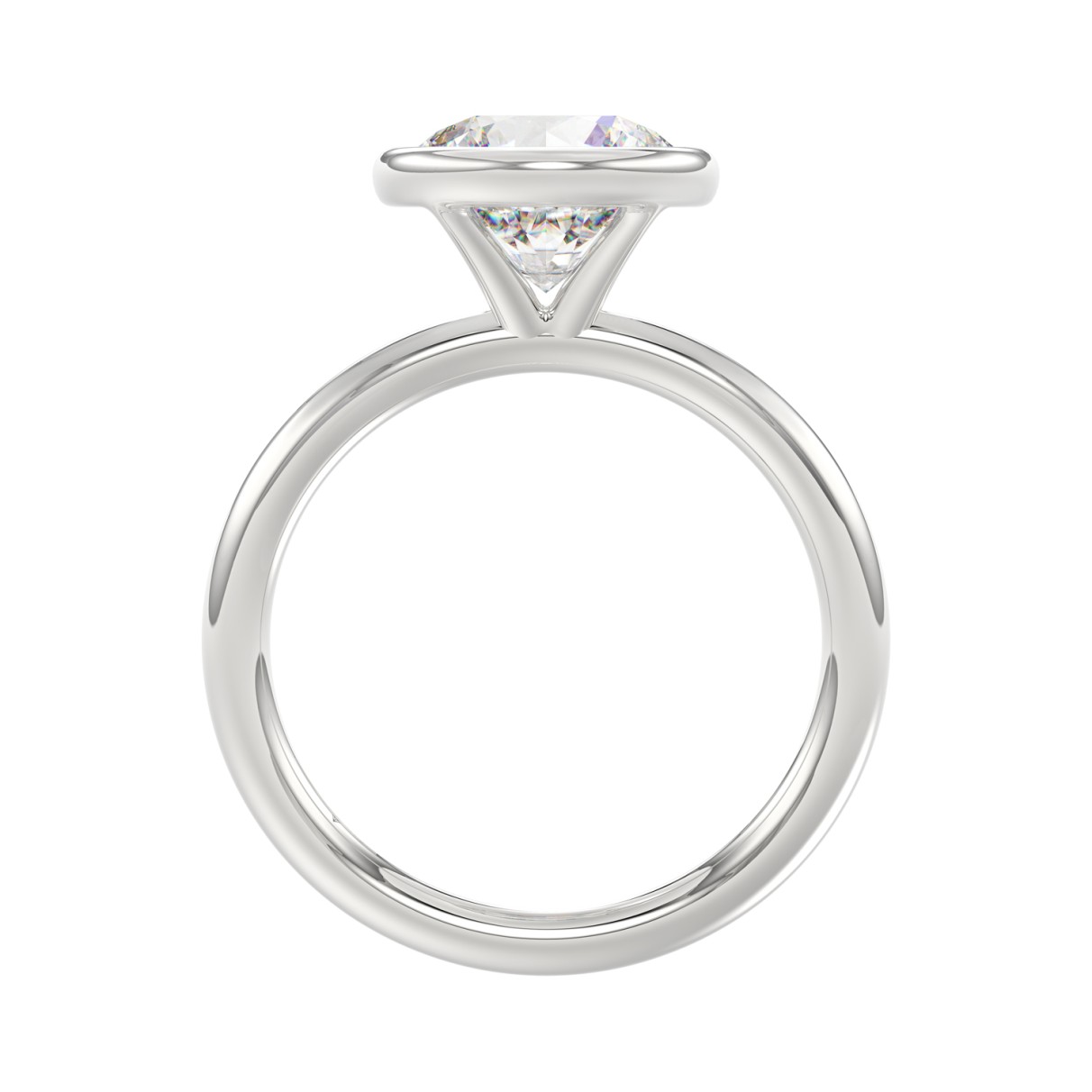 LADIES SOLITAIRE RING 3CT ROUND DIAMOND 14K WHITE GOLD (CENTER STONE ROUND DIAMOND 3CT )