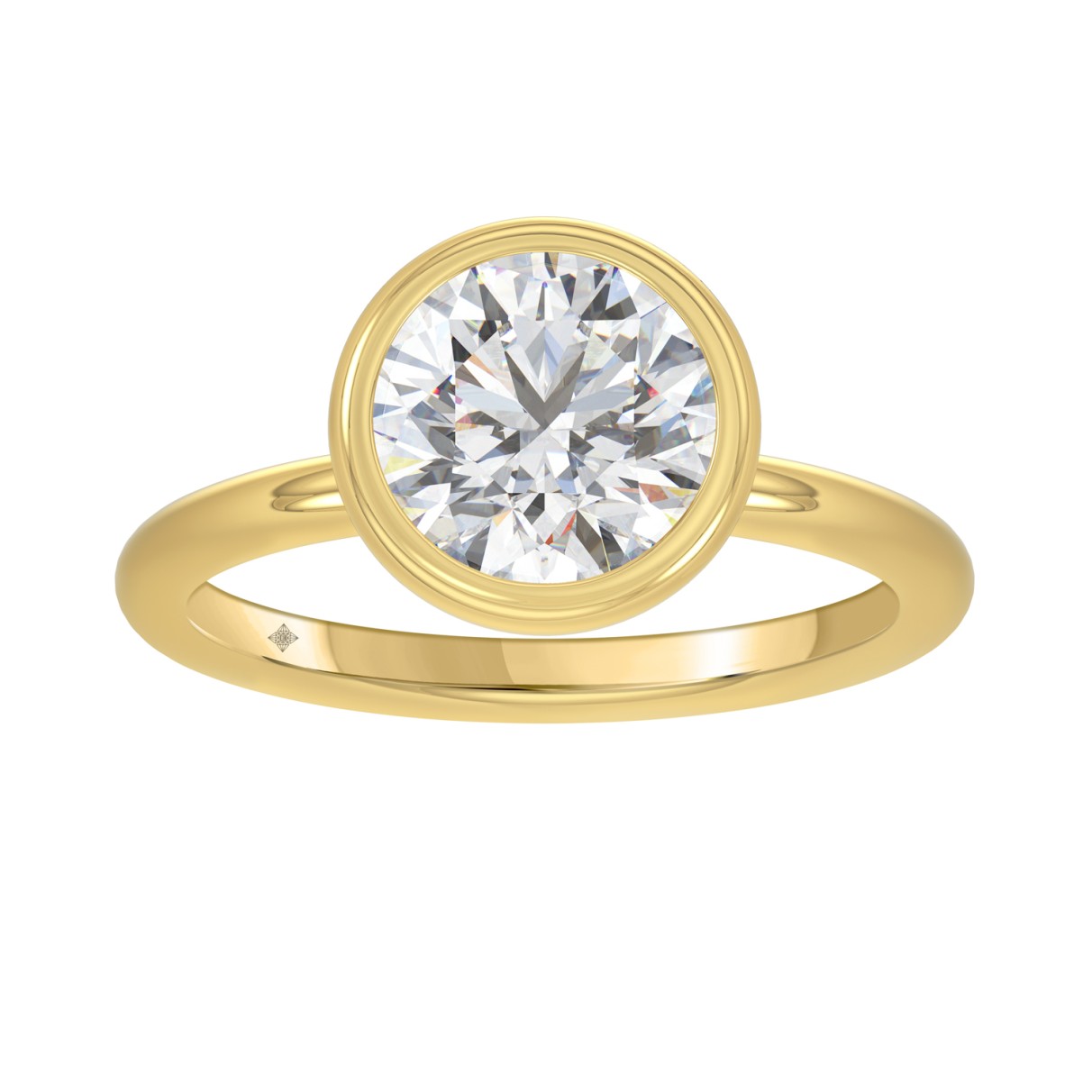 LADIES SOLITAIRE RING 3CT ROUND DIAMOND 14K YELLOW...