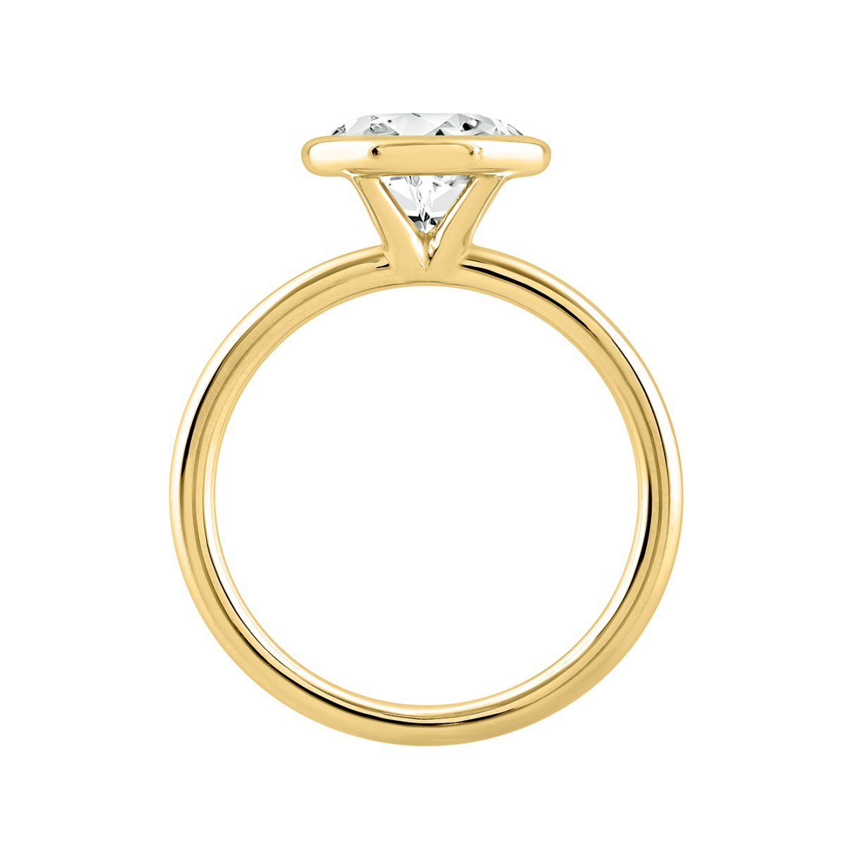 LADIES SOLITAIRE RING 3CT ROUND DIAMOND 14K YELLOW GOLD (CENTER STONE ROUND DIAMOND 3CT )