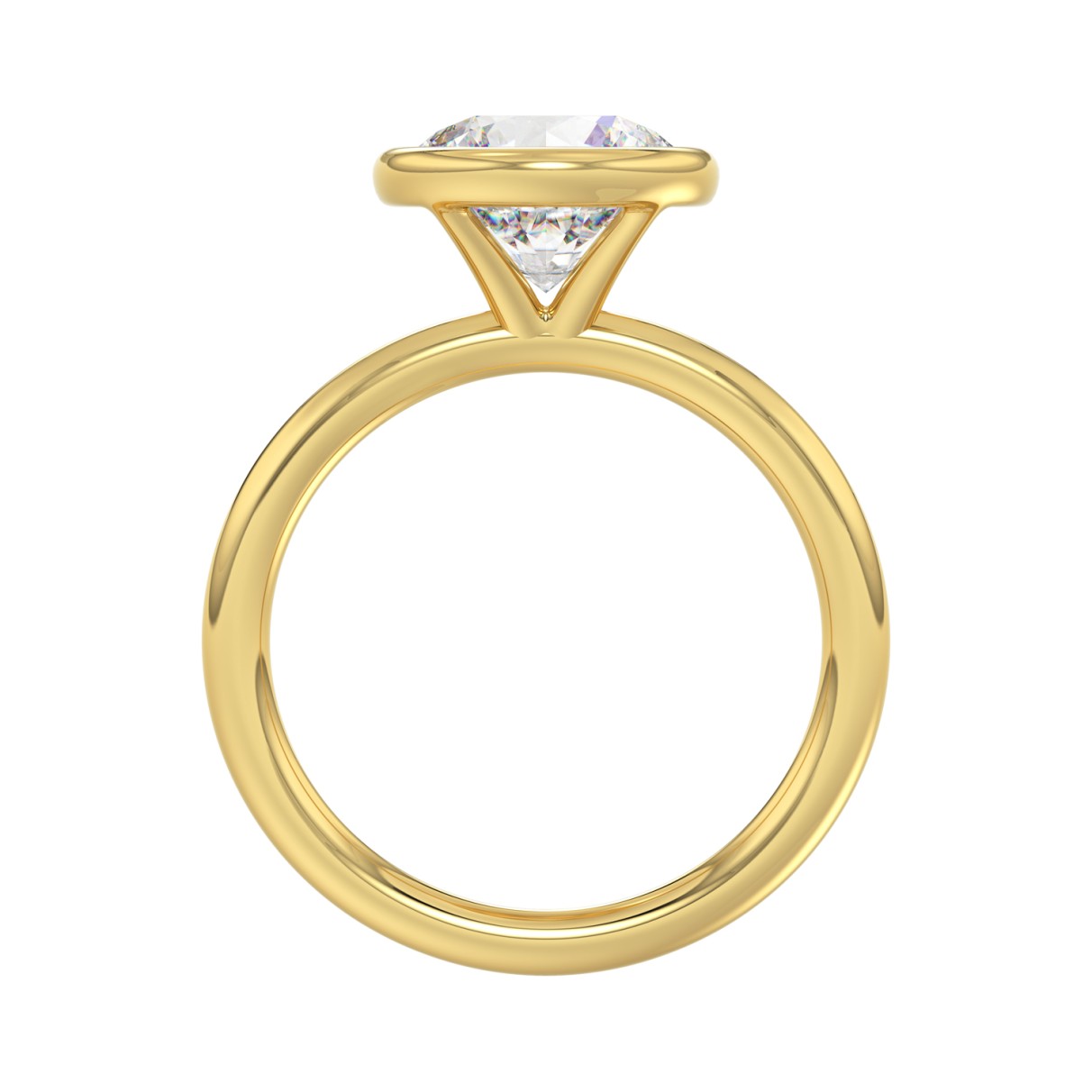 LADIES SOLITAIRE RING 3CT ROUND DIAMOND 14K YELLOW GOLD (CENTER STONE ROUND DIAMOND 3CT )