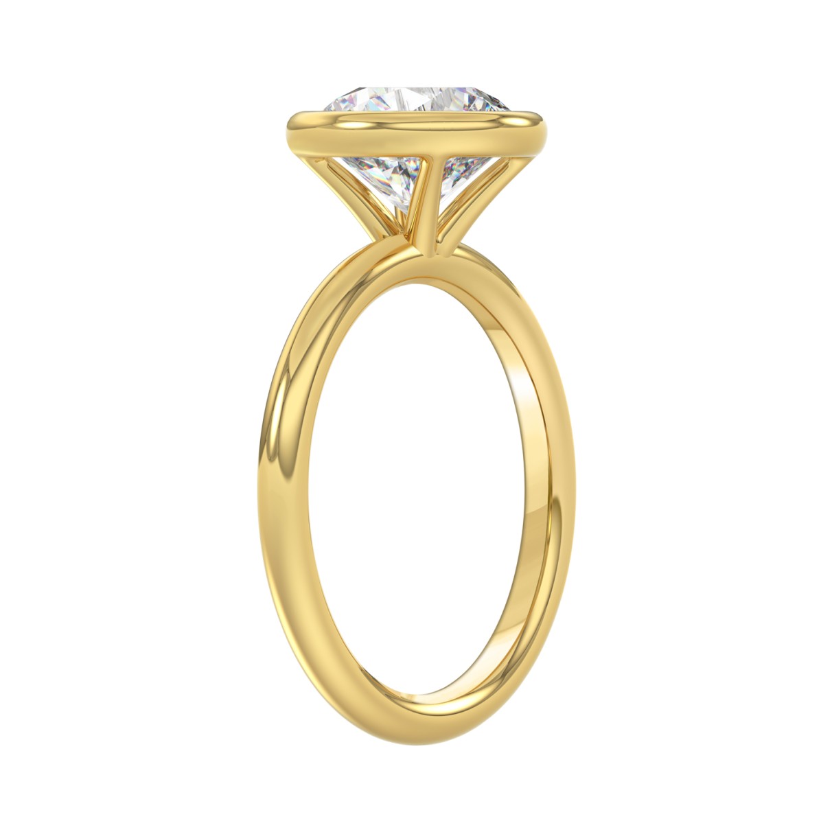 LADIES SOLITAIRE RING 3CT ROUND DIAMOND 14K YELLOW GOLD (CENTER STONE ROUND DIAMOND 3CT )