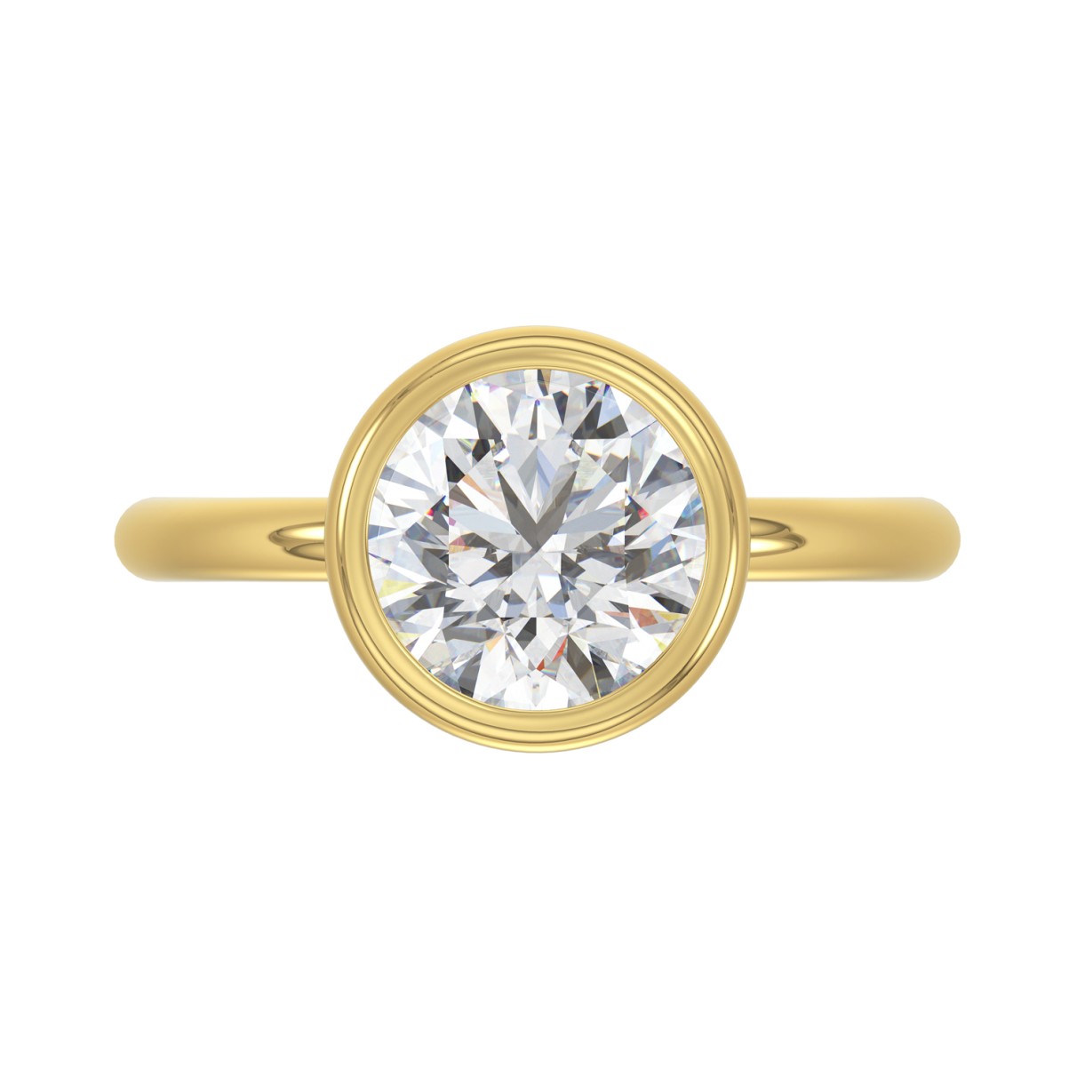 LADIES SOLITAIRE RING 3CT ROUND DIAMOND 14K YELLOW GOLD (CENTER STONE ROUND DIAMOND 3CT )