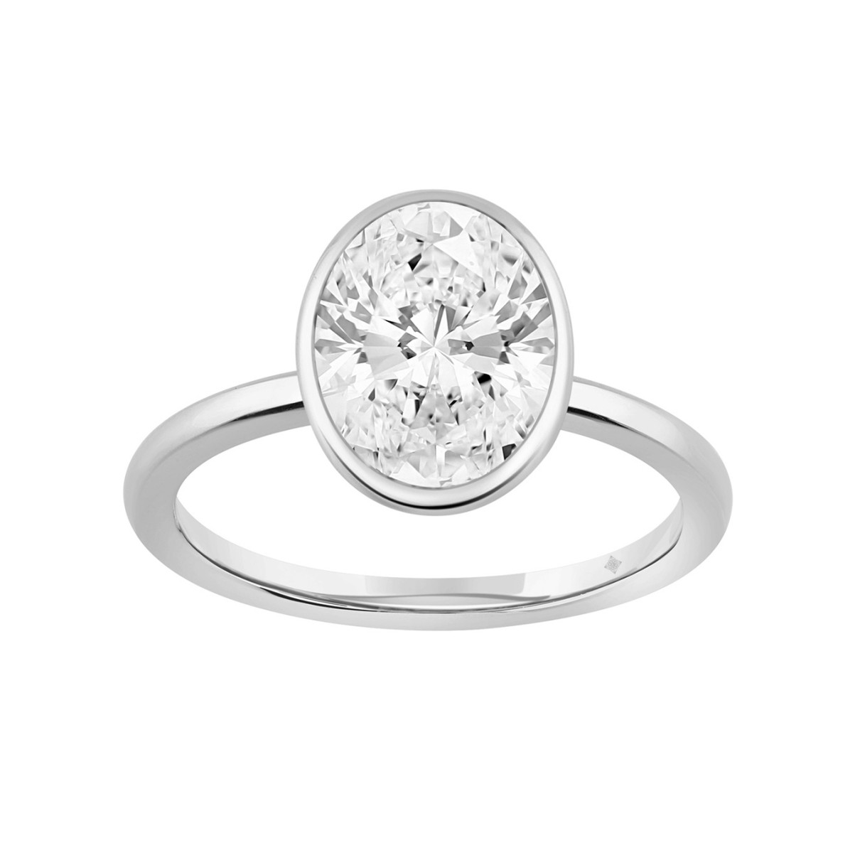 LADIES SOLITAIRE RING 3CT OVAL DIAMOND 14K WHITE GOLD (CENTER STONE OVAL DIAMOND 3CT )