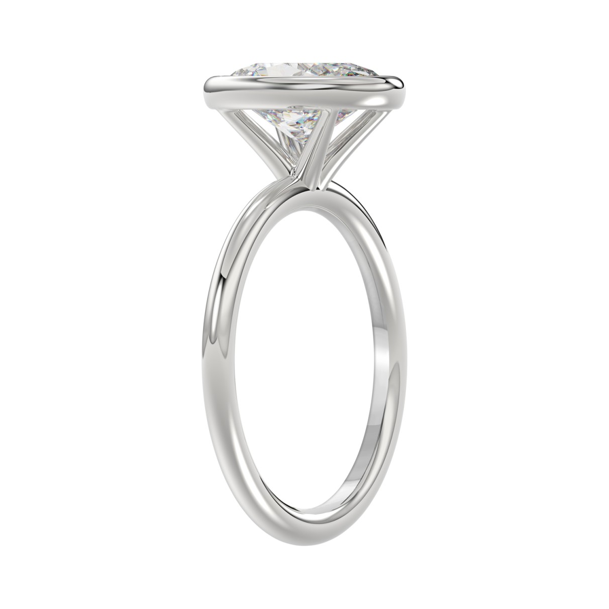 LADIES SOLITAIRE RING 3CT OVAL DIAMOND 14K WHITE GOLD (CENTER STONE OVAL DIAMOND 3CT )