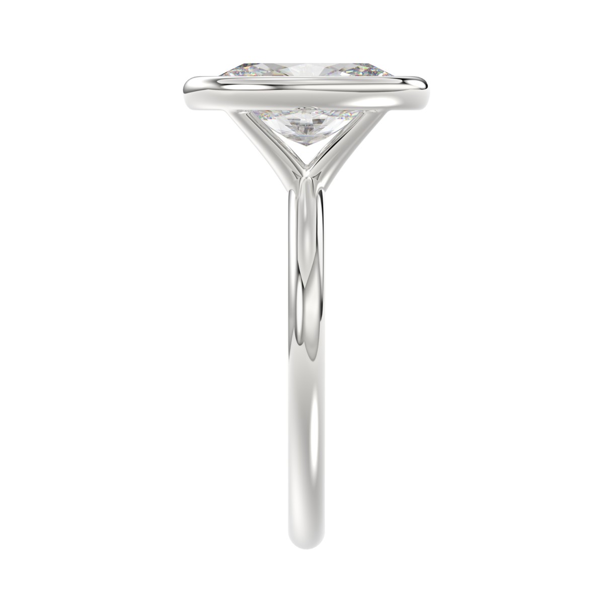 LADIES SOLITAIRE RING 3CT OVAL DIAMOND 14K WHITE GOLD (CENTER STONE OVAL DIAMOND 3CT )