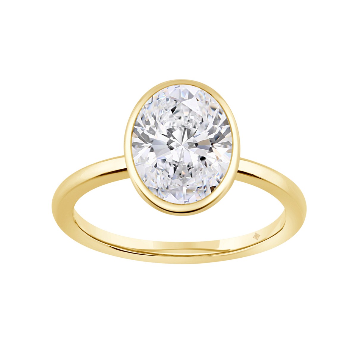 LADIES SOLITAIRE RING 3CT OVAL DIAMOND 14K YELLOW ...