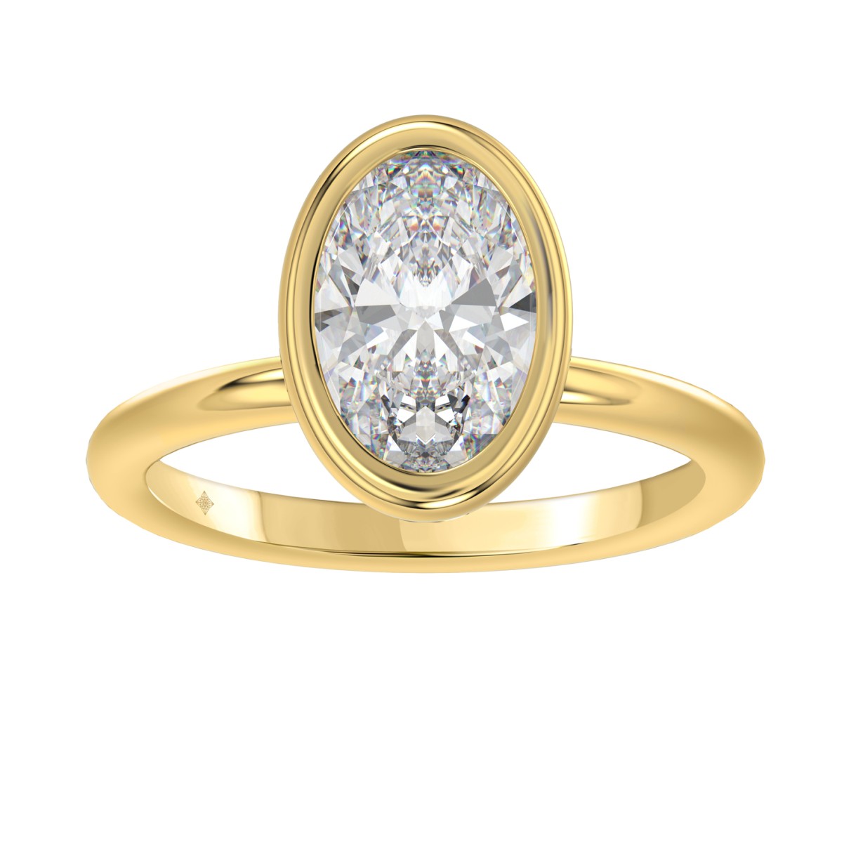 LADIES SOLITAIRE RING 3CT OVAL DIAMOND 14K YELLOW ...