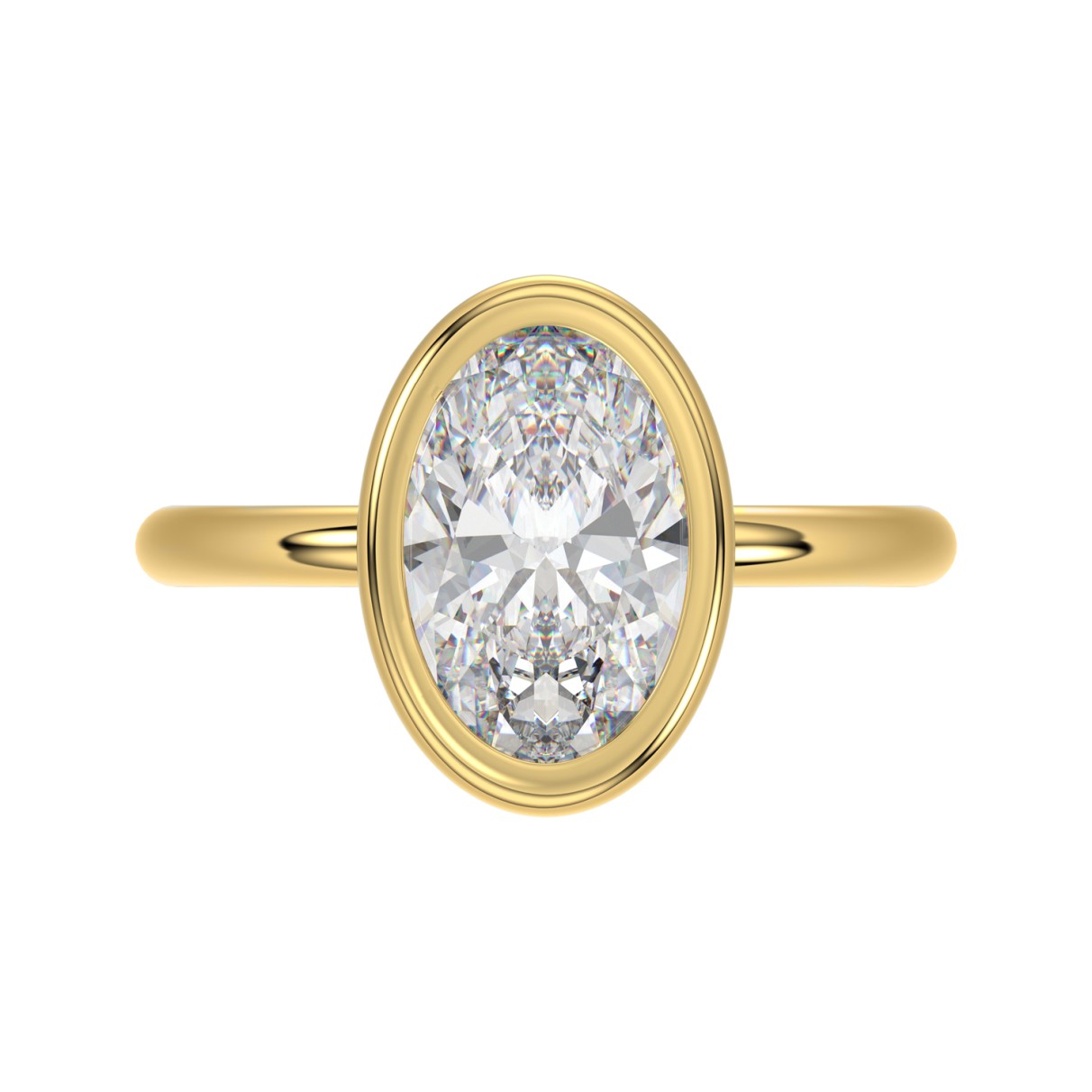 LADIES SOLITAIRE RING 3CT OVAL DIAMOND 14K YELLOW GOLD (CENTER STONE OVAL DIAMOND 3CT )